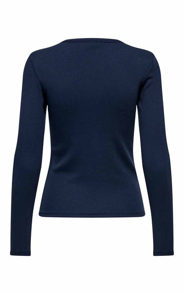 Solar Long Sleeve O-Neck Top in Navy Blazer