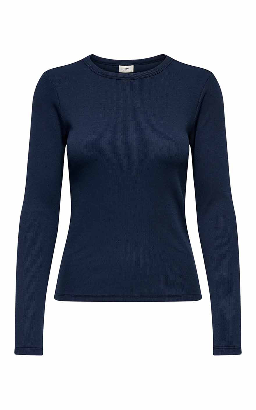 Solar Long Sleeve O-Neck Top in Navy Blazer