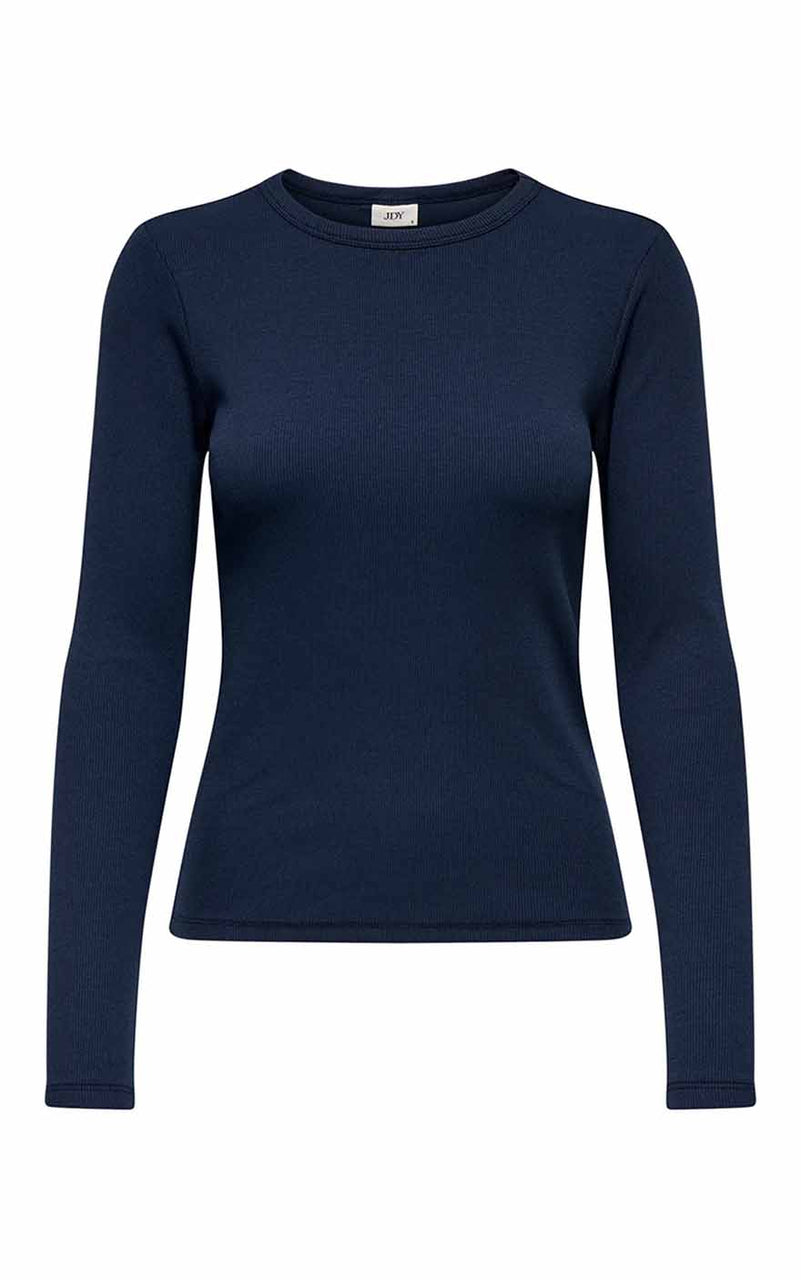 Solar Long Sleeve O-Neck Top in Navy Blazer
