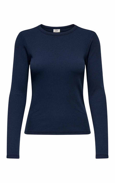 Solar Long Sleeve O-Neck Top in Navy Blazer