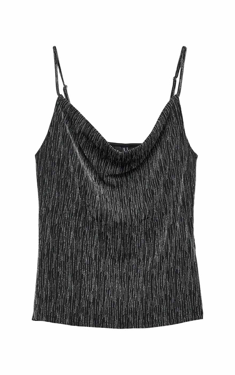 Rita Singlet in Black with Silver