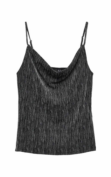 Rita Singlet in Black with Silver