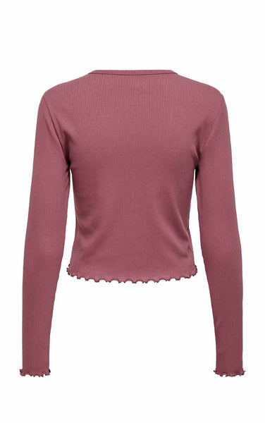 Line Long Sleeve Cardigan in Rose Brown