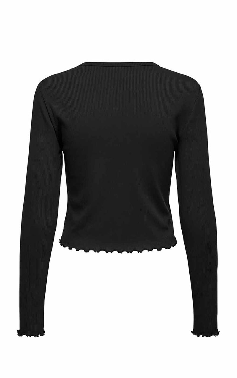 Line Long Sleeve Cardigan in Black