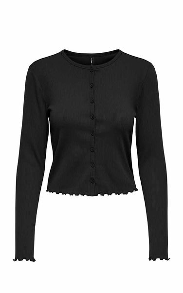 Line Long Sleeve Cardigan in Black