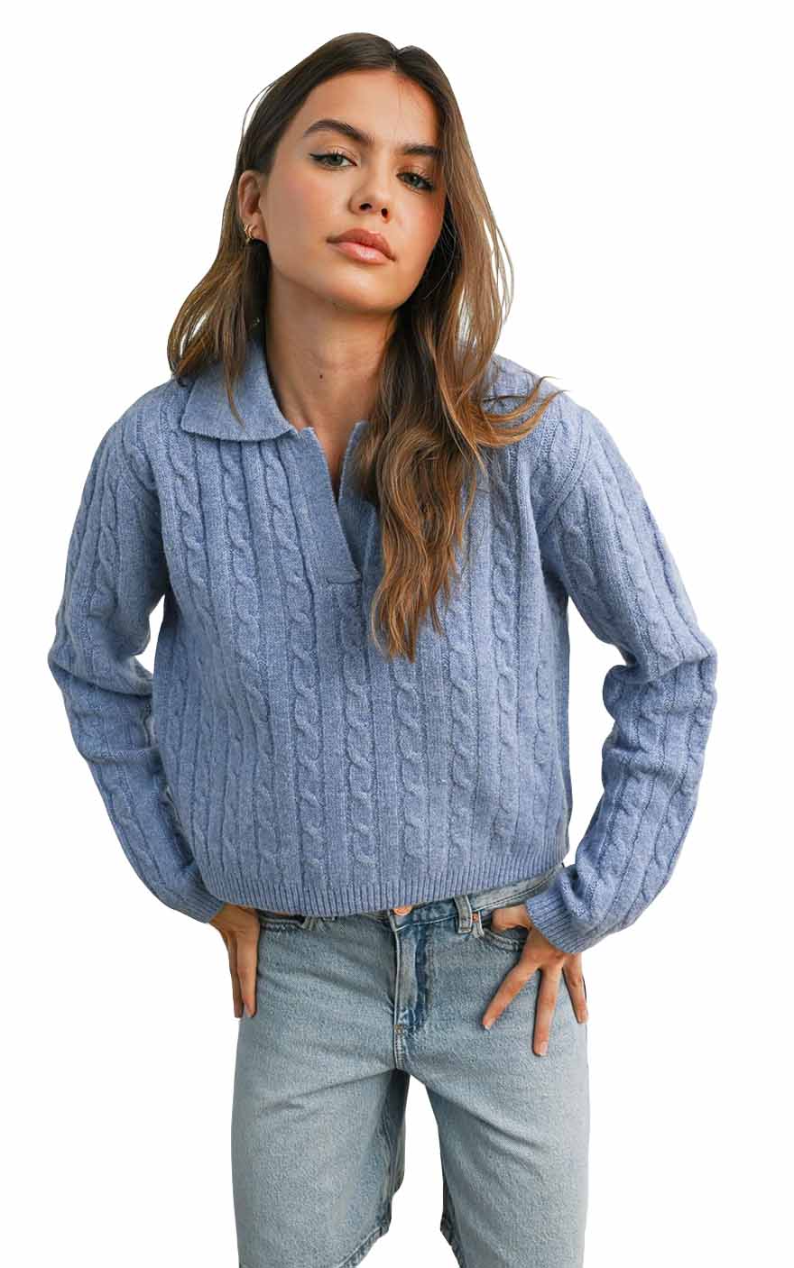 Ivy Leaque Sweater in Blue