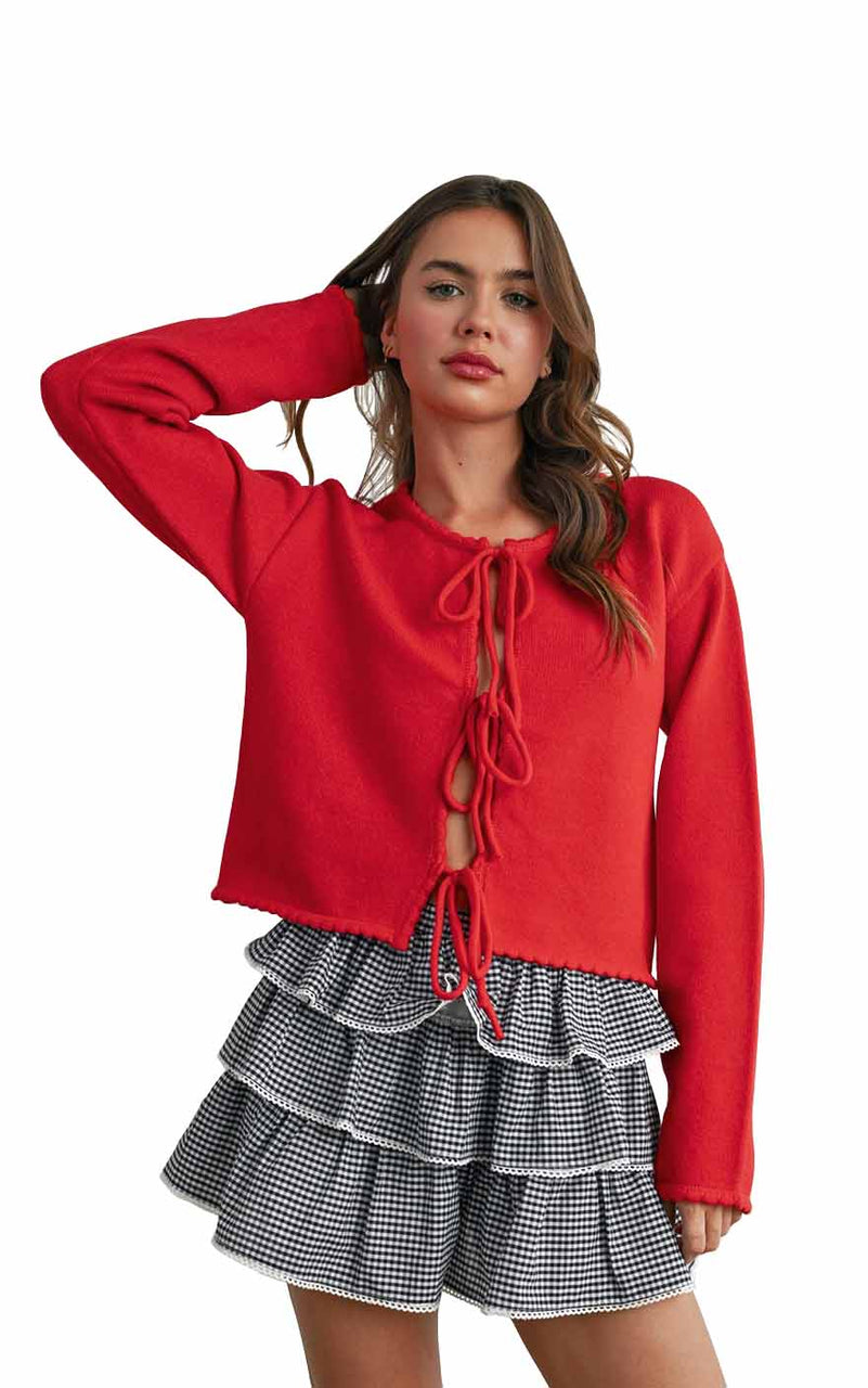 Milo Cardigan in Red