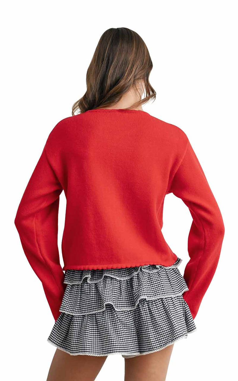 Milo Cardigan in Red
