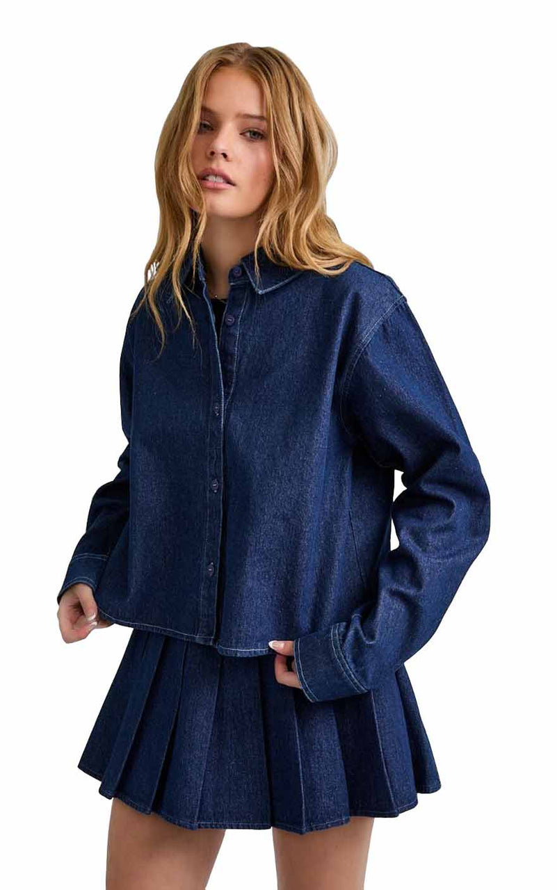 Aitana Long Sleeve Denim Top