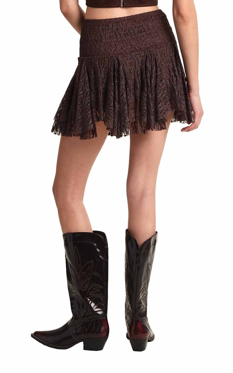 Ariella Lace Skirt in Espresso