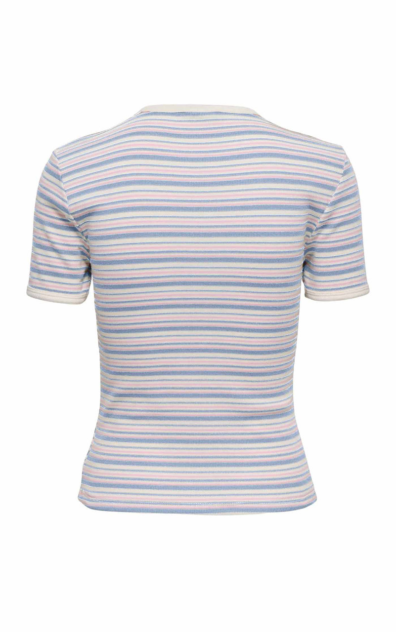 Lada Short Sleeve Top in Cashmere Blue Mix