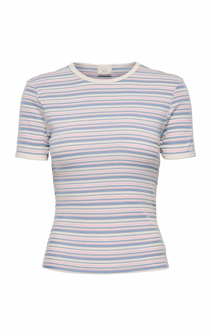 Lada Short Sleeve Top in Cashmere Blue Mix