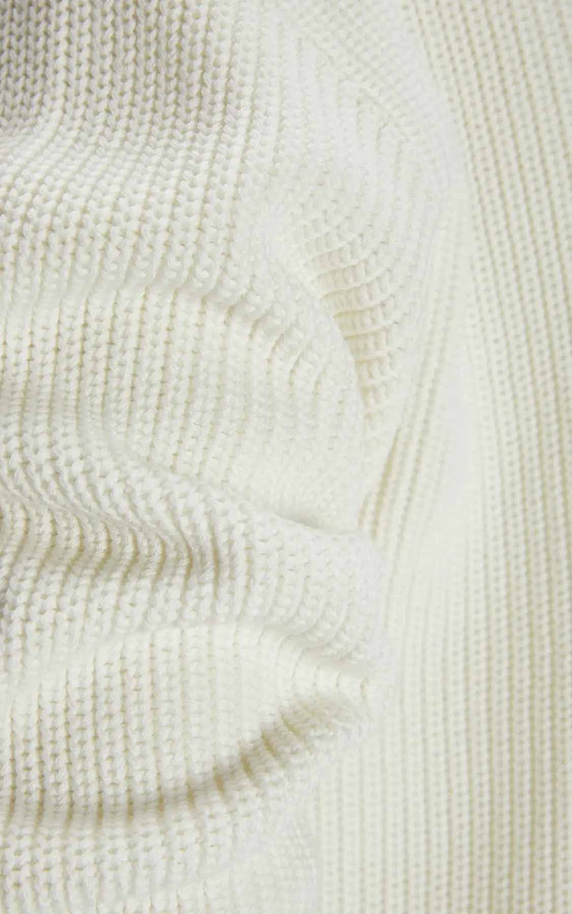 Mila Crewneck Cotton Sweater in Snow White