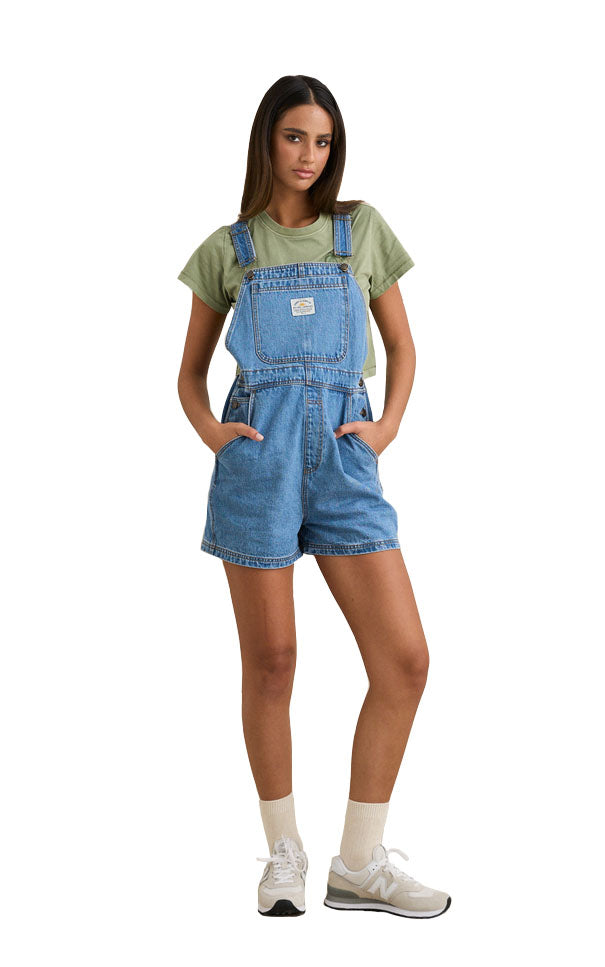Tide Short Overall in Worn Indigo