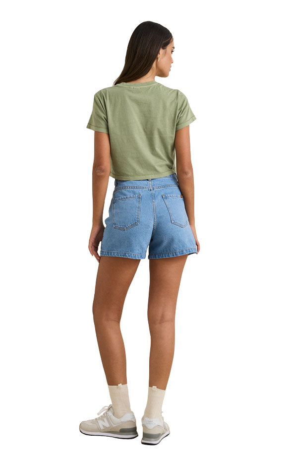 Island Crop Crew Tee in Palm