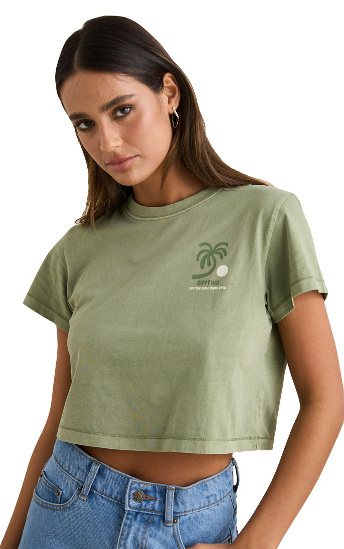 Island Crop Crew Tee in Palm