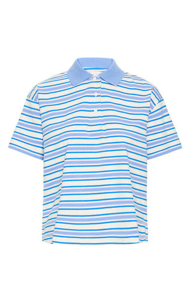 Mira Polo Short Sleeve in Blue Multi Stripe