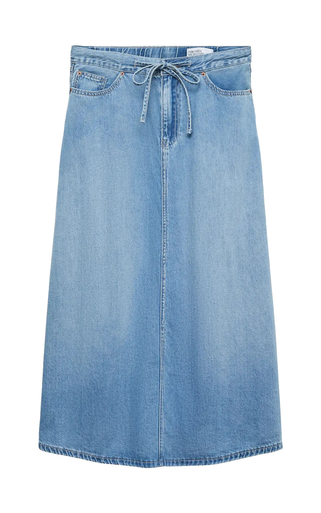 Hilla Skirt ⅞ in Light Blue Denim