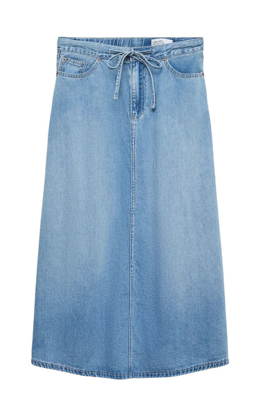 Hilla Skirt ⅞ in Light Blue Denim