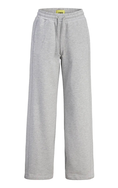 Cora Wide Barrel Sweat Pants in Light Grey Melange