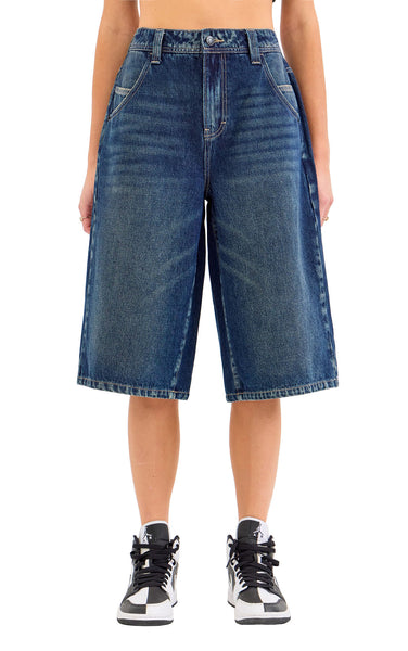Coco Baggy Jort in Dark Blue Denim