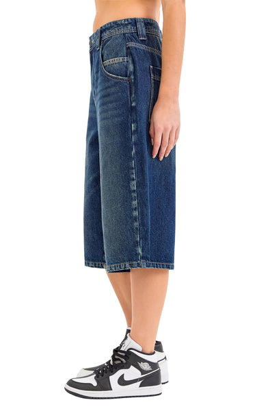 Coco Baggy Jort in Dark Blue Denim