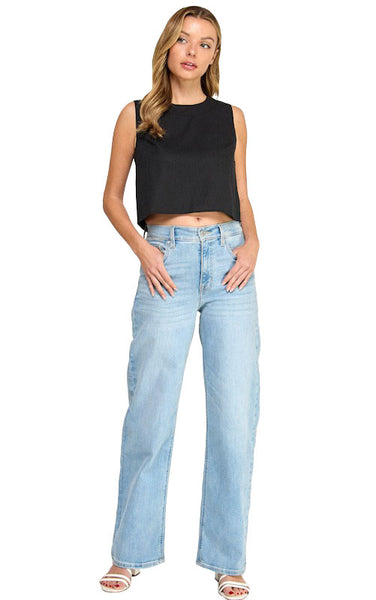 Joshi Linen Top in Black