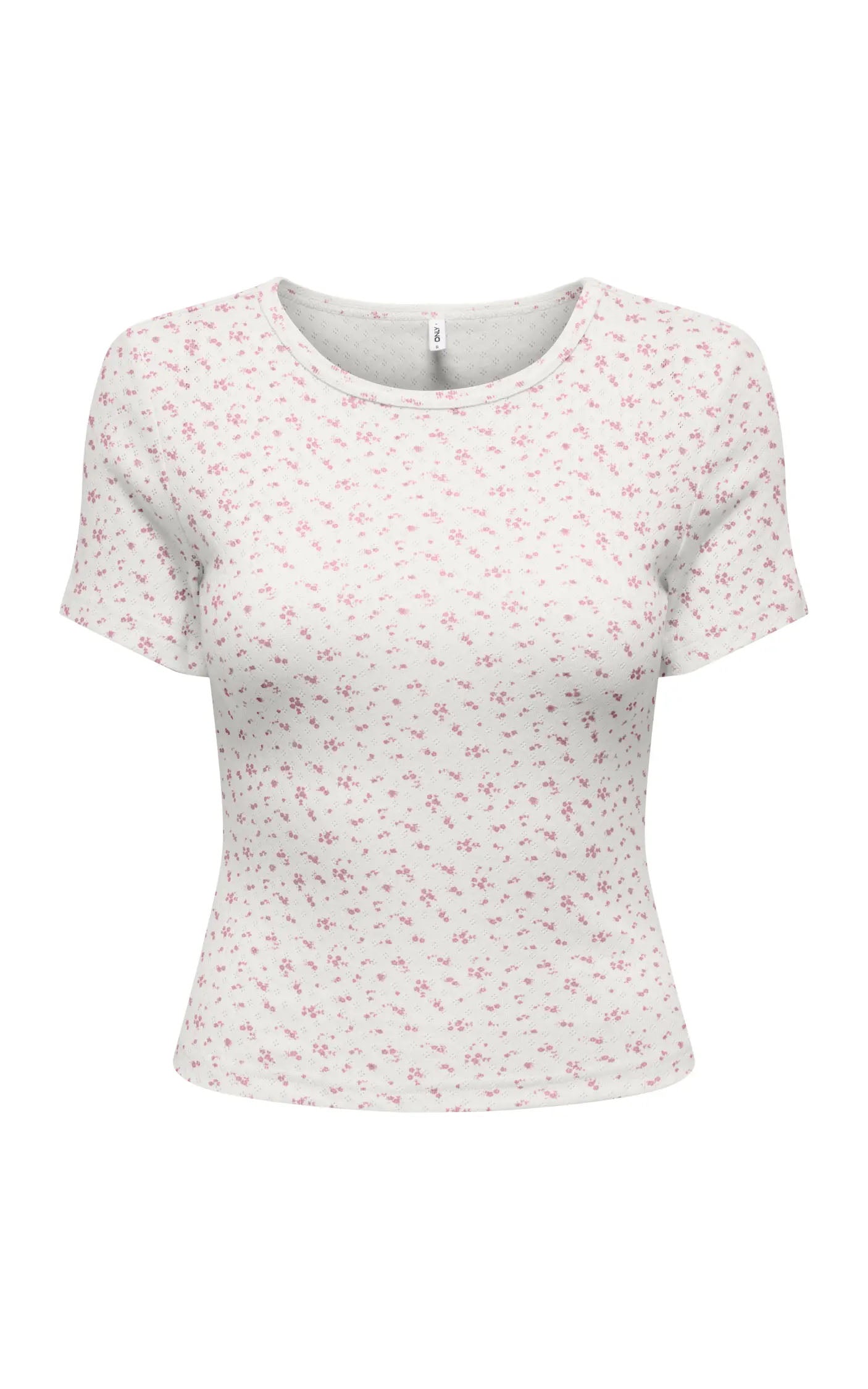 Madison Baby Tee in Cloud with Gry Flower Romance Rose