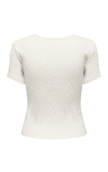 Madison Baby Tee in Cloud with Gry Flower Sunlight