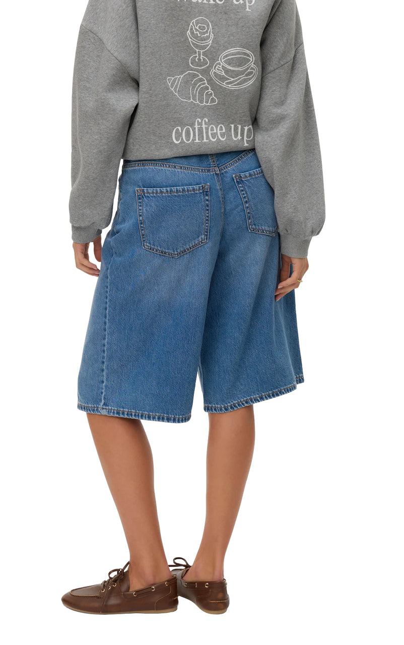 Alvida Jorts in Medium Blue Denim