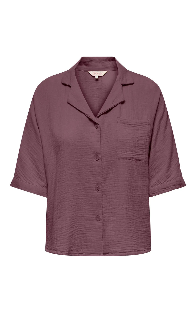Thyra Short Sleeve Shirt in Rose Brown