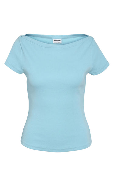 Maya Short Sleeve Boatneck Tee in Baltic Sea