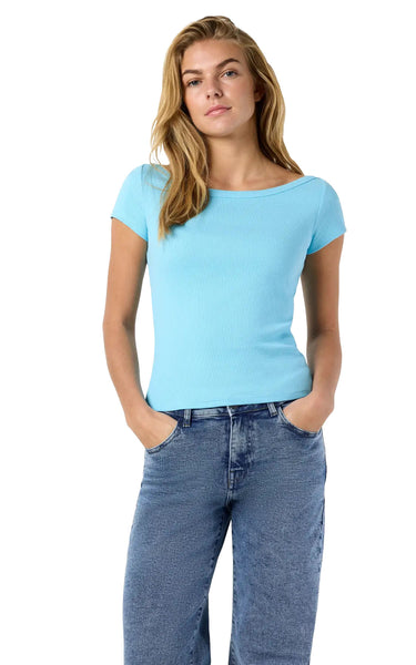 Maya Short Sleeve Boatneck Tee in Baltic Sea