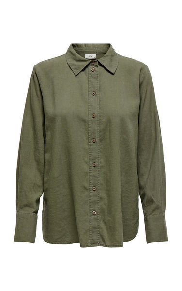 Say Long Sleeve Linen Loose Shirt in Kalamata