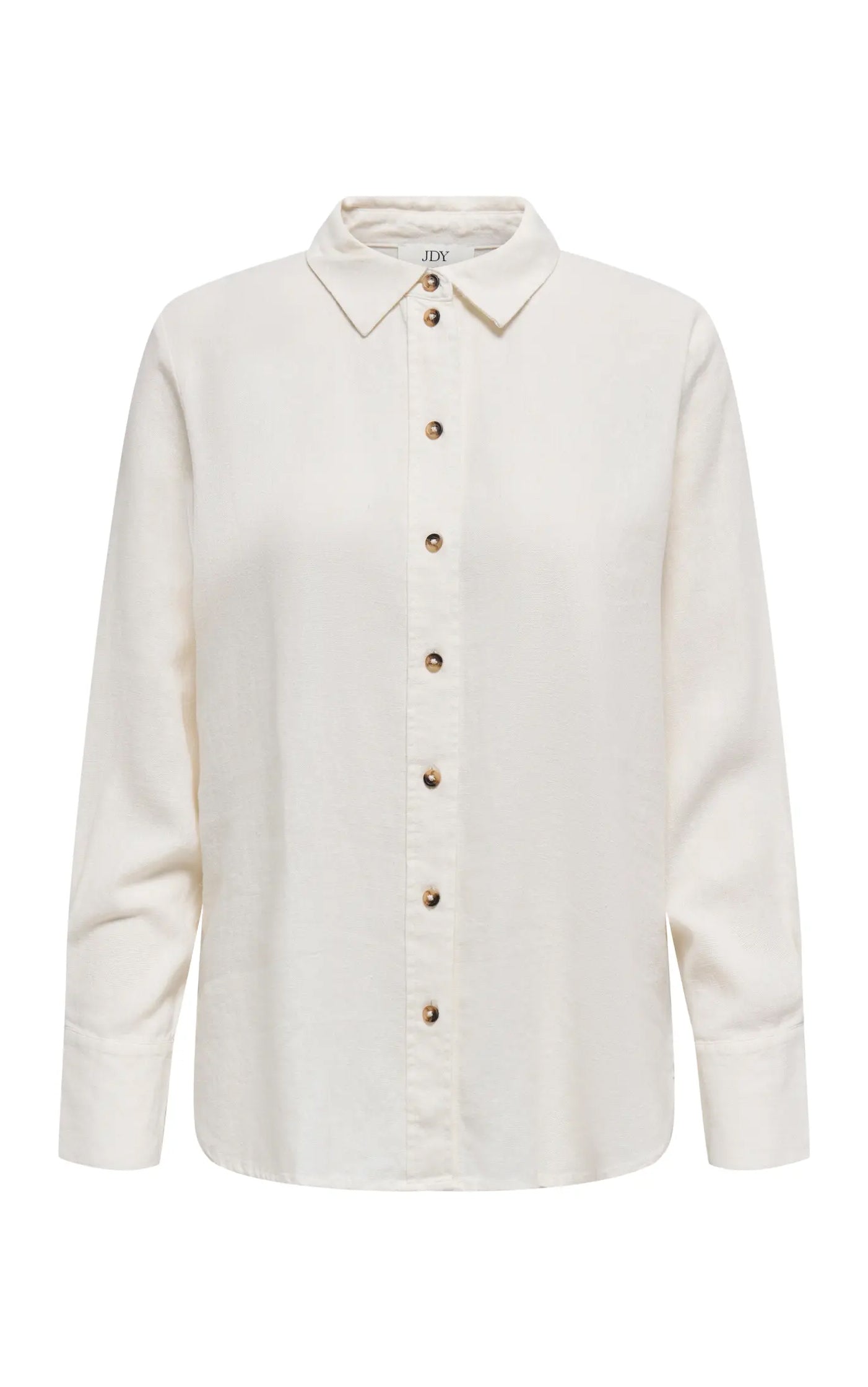 Say Long Sleeve Linen Loose Shirt in Snow White