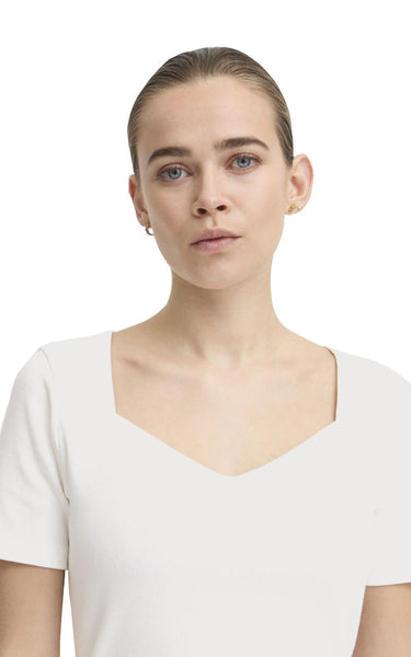 Oreta Short Sleeve Top 2 in Cloud Dancer