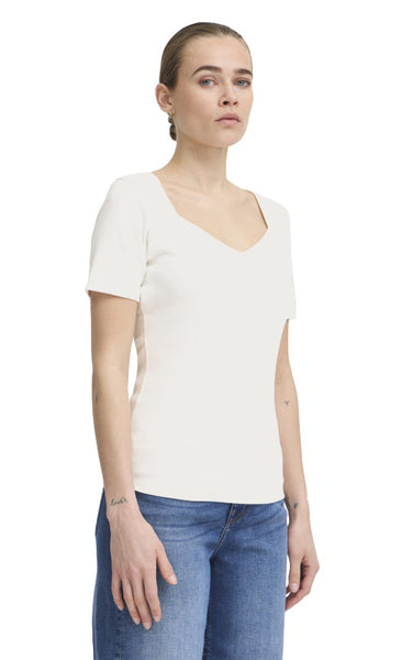 Oreta Short Sleeve Top 2 in Cloud Dancer