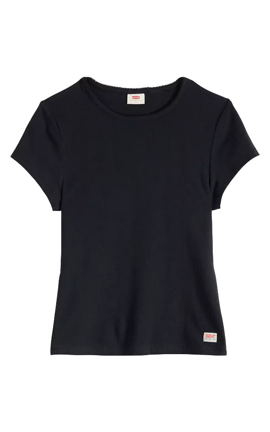 Dry Goods Tee in Anthracite Night Pointelle