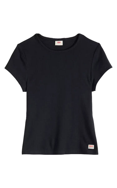 Dry Goods Tee in Anthracite Night Pointelle