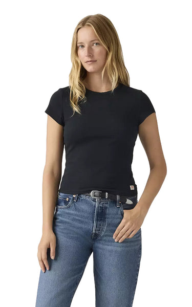 Dry Goods Tee in Anthracite Night Pointelle