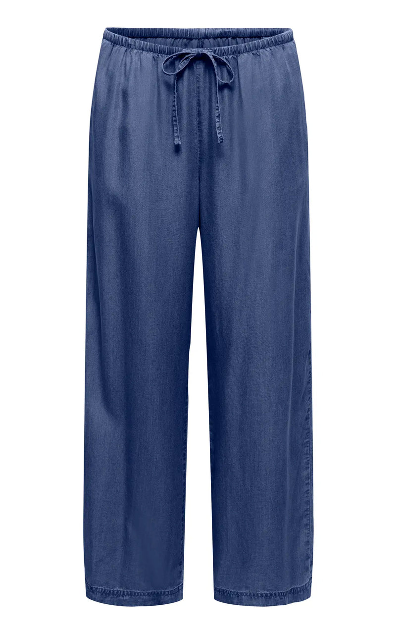 Charis Tie Pants in Dark Blue Denim