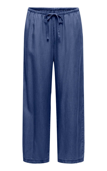 Charis Tie Pants in Dark Blue Denim