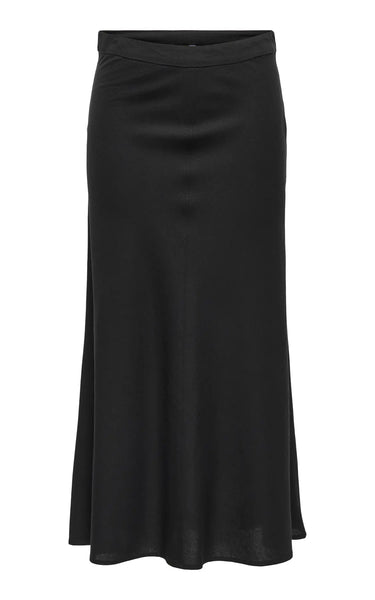 Goa High Waist Linen Long Skirt in Black