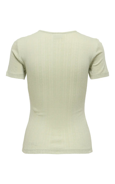 Salsa Mia Short Sleeve Pointelle Tee in Sea Foam