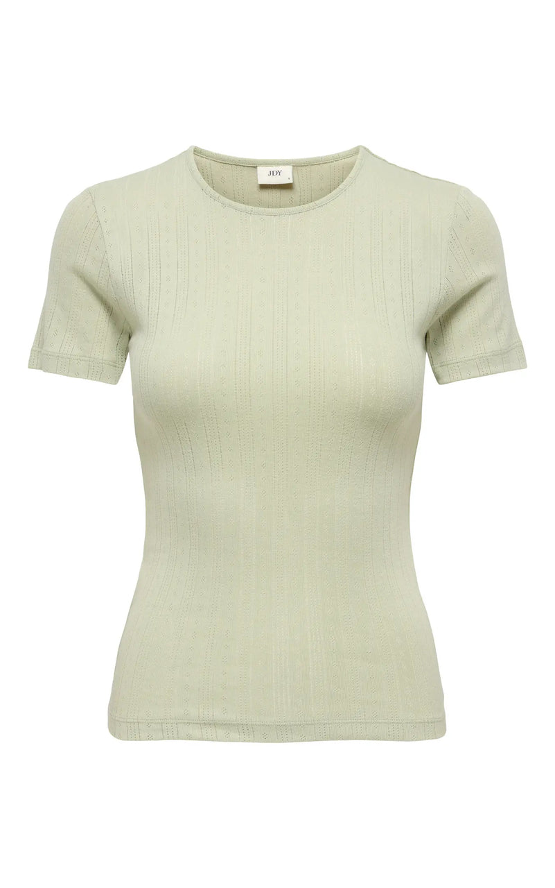 Salsa Mia Short Sleeve Pointelle Tee in Sea Foam