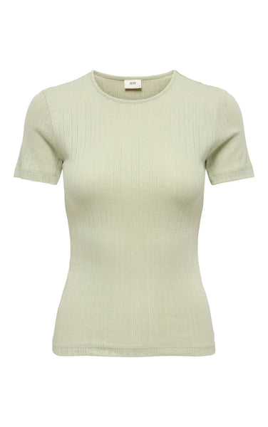 Salsa Mia Short Sleeve Pointelle Tee in Sea Foam