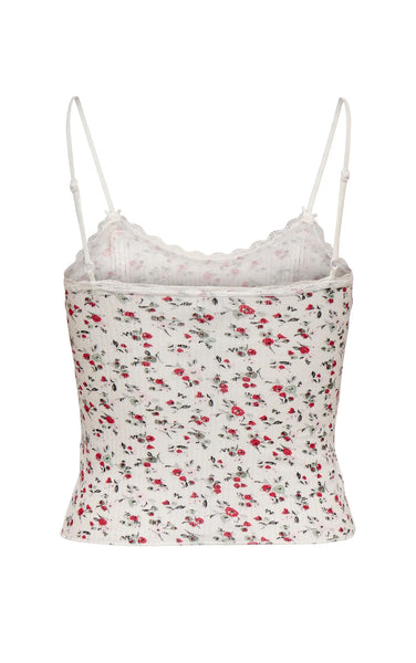 Vips Lace Tank in Cloud with Barbados Cherry Ditsy Floral