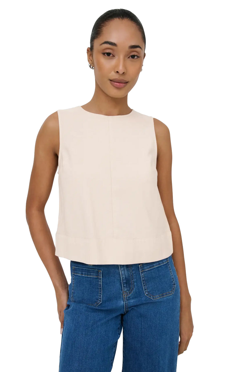 Dorsi Aris Sleeveless Loose Top in Pumice Stone