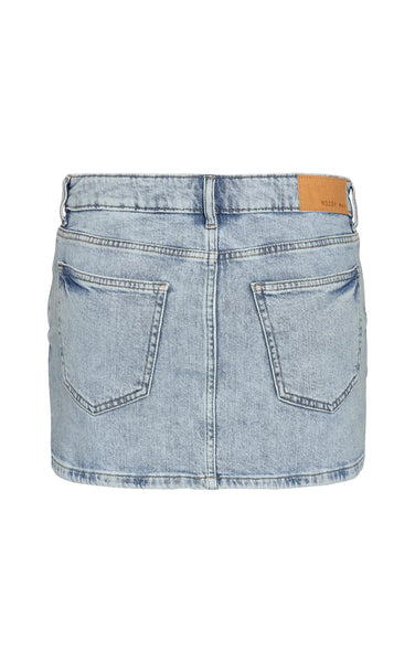 Nila Low Waist Mini Skirt in Light Blue Denim