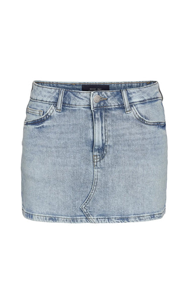 Nila Low Waist Mini Skirt in Light Blue Denim